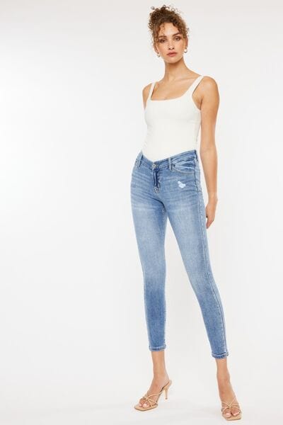 White Smoke Kancan High Waist Cat's Whiskers Skinny Jeans