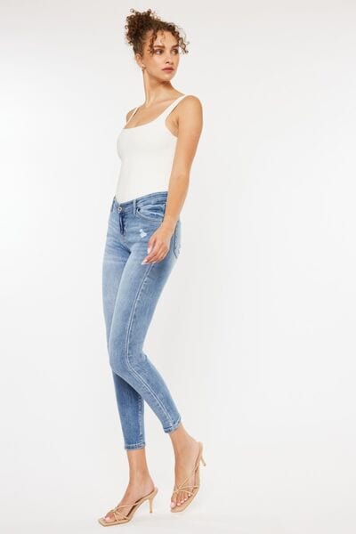 White Smoke Kancan High Waist Cat's Whiskers Skinny Jeans