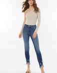 White Smoke Kancan Raw Hem High Waist Cropped Jeans