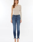 White Smoke Kancan Raw Hem High Waist Cropped Jeans