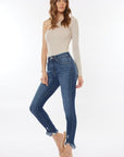 White Smoke Kancan Raw Hem High Waist Cropped Jeans