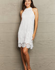 Rosy Brown Lace Round Neck Sleeveless Dress