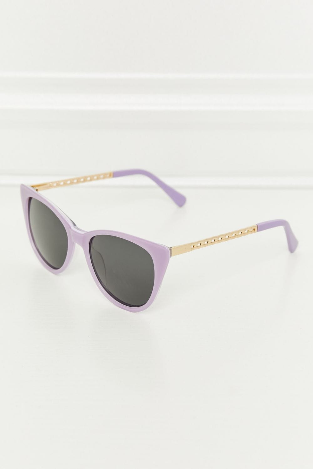 Beige Cat-Eye Acetate Frame Sunglasses