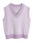 Thistle Houndstooth V-Neck Sweater Vet