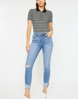 White Smoke Kancan Distressed Cat's Whiskers Button Fly Jeans