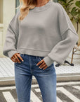 Rosy Brown Round Neck Dropped Shoulder Sweater