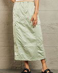 Rosy Brown HYFVE Just In Time High Waisted Cargo Midi Skirt