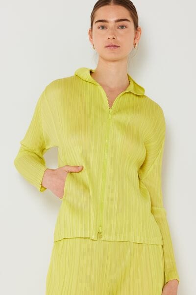 Wheat Marina West Swim Pleated Hood Jacket with 2 Way Zipper