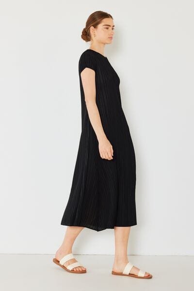 Light Gray Marina West Swim Pleated Cap Sleeve A-Line Dress