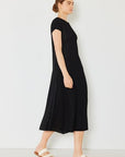 Light Gray Marina West Swim Pleated Cap Sleeve A-Line Dress