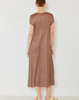 Light Gray Marina West Swim Pleated Cap Sleeve A-Line Dress