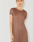 Light Gray Marina West Swim Pleated Cap Sleeve A-Line Dress