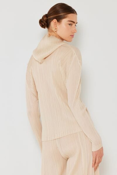 Light Gray Marina West Swim Pleated Hood Jacket with 2 Way Zipper