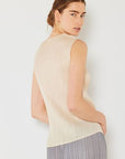 Light Gray Marina West Swim Pleated Sleeveless Crewneck Tank