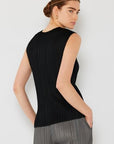 Dark Slate Gray Marina West Swim Pleated Sleeveless Crewneck Tank