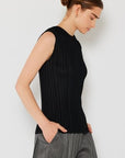 Light Gray Marina West Swim Pleated Sleeveless Crewneck Tank