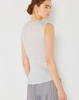 Light Gray Marina West Swim Pleated Sleeveless Crewneck Tank