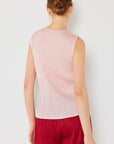 Light Gray Marina West Swim Pleated Sleeveless Crewneck Tank