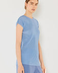 Light Gray Marina West Swim Rib Pleated Cap Sleeve Top