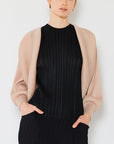 Light Gray Marina West Swim Rib Pleated Puff Sleeve Bolero Cardigan