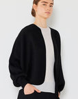 Light Gray Marina West Swim Rib Pleated Puff Sleeve Bolero Cardigan