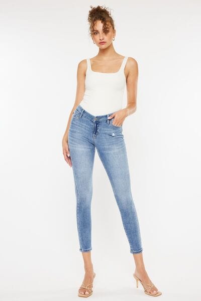 White Smoke Kancan High Waist Cat's Whiskers Skinny Jeans