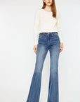 White Smoke Kancan Cat's Whiskers High Waist Flare Jeans