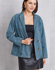 Gray Pocketed Button Up Denim Jacket