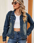 Dark Slate Gray Washed Denim Jacket