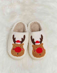 Light Gray Melody Rudolph Print Plush Slide Slippers