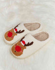 Light Gray Melody Rudolph Print Plush Slide Slippers