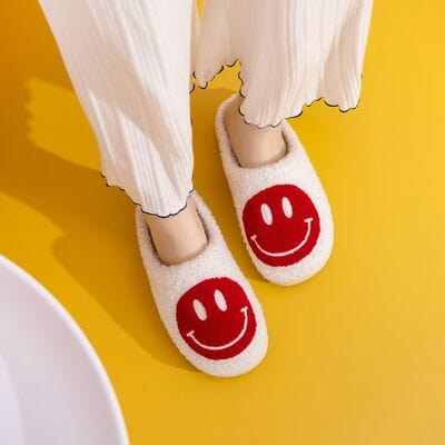 Goldenrod Melody Smiley Face Cozy Slippers