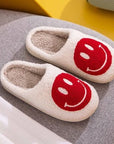 Gray Melody Smiley Face Cozy Slippers