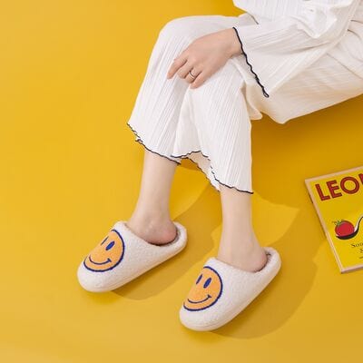 Goldenrod Melody Smiley Face Slippers