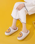 Goldenrod Melody Smiley Face Slippers