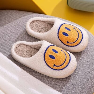 Rosy Brown Melody Smiley Face Slippers