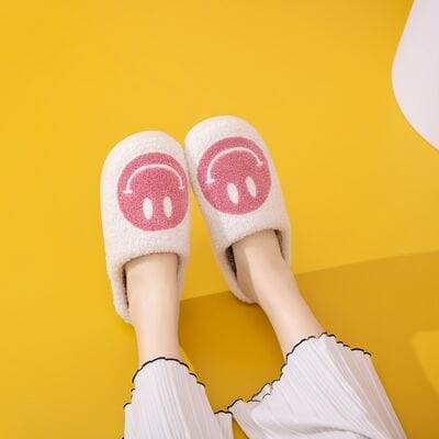 Goldenrod Melody Smiley Face Slippers