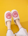 Goldenrod Melody Smiley Face Slippers