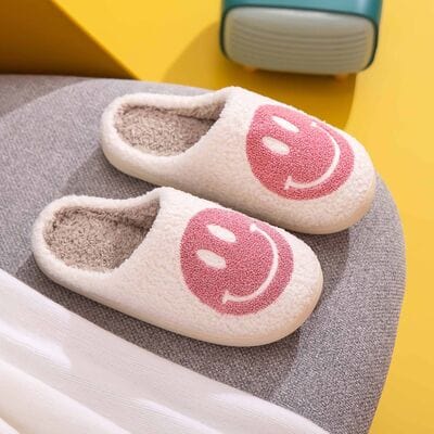 Tan Melody Smiley Face Slippers