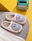 Gray Melody Smiley Face Slippers