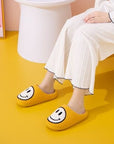 Goldenrod Melody Smiley Face Slippers