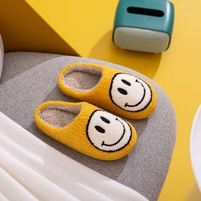 Dark Khaki Melody Smiley Face Slippers