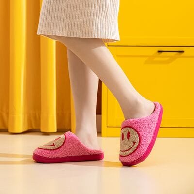 Goldenrod Melody Smiley Face Slippers