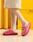 Goldenrod Melody Smiley Face Slippers