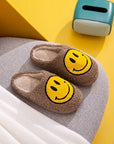 Dark Khaki Melody Smiley Face Slippers