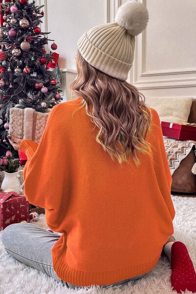 Sienna Merry Letter Embroidered High Neck Sweater