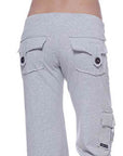 Gray Mid Waist Pants with Pockets