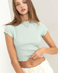 Light Gray HYFVE Lettuce Hem Crop Top