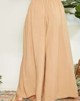 Tan Mittoshop Wrap Pleating Detail Wide Leg Pants