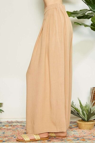 Wheat Mittoshop Wrap Pleating Detail Wide Leg Pants